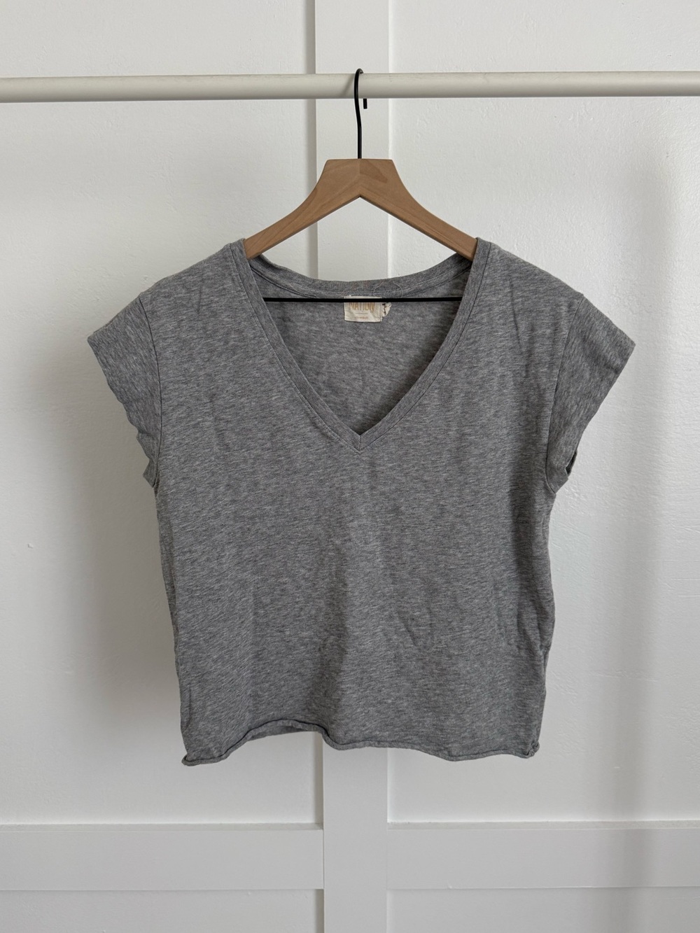 Nation LTD Grey Short Sleeve V-Neck Tee